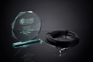 This is a professional shot for Lindy Electronics in a studio style photograph, with there award for 'Best Cable Solution Of The Year', the company is based in Germany.
