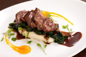 This is a professional advertising photo in a hotel style photograph, this is a appetizing plate of food for Harbourview Restaurant which is based in Newcastle.