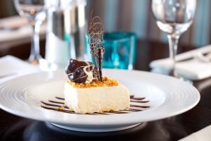 This an advertising shot for the hotel, Huntley Hall and there advertising desert in a hotel style shot, the hotel is in Brotton, Saltburn-by-the-Sea.