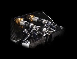 Professional advertising shot of Gibson Motorsport's GH20 car. Close up shot of car component. Shot by professional northeast advertising photographer Cal Carey.
