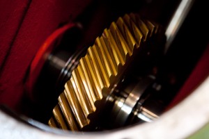 Professional industrial photography shot showing a close up of industrial equipment, some gearing. Shot by professional northeast industrial photographer Cal Carey.