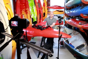 Behind the scenes shot showing the videography set up from a shoot at Typhoon International.