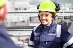 Professional industrial commercial shot of a greenergy worker in high visibility clothing at the petroleum terminal, Seal Sands Industrial Site Hartlepool. Shot by professional northeast industrial and commercial photographer Cal Carey.
