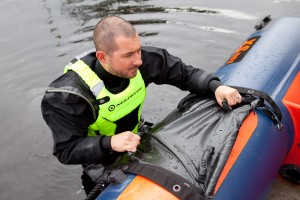 A location product shoot at Tees Barrage for Typhoon International for a new rib ladder product.