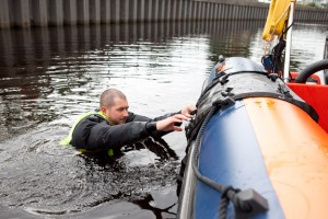 A location product shoot at Tees Barrage for Typhoon International for a new rib ladder product.