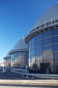 Professional industrial shot of a anaerobic digestion waste to energy site. Shot by professional northeast industrial photographer Cal Carey.