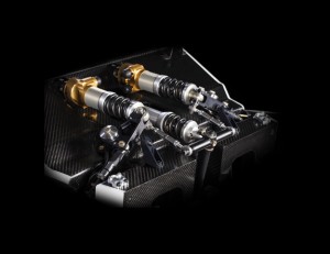 Professional advertising shot of Gibson Motorsport's GH20 car. Close up shot of car component. Shot by professional northeast advertising photographer Cal Carey.
