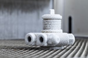 Professional commercial photography shot showing an environmental testing process of what happens when equipment is subjected to extreme conditions of coldness. Shot by professional northeast commercial photographer Cal Carey.