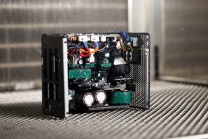 Professional commercial photography shot showing an environmental testing process against circuitry equipment. Shot by professional northeast commercial photographer Cal Carey.
