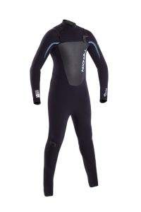 Professional product photography shot of the TX2 OFZ 5mm black boys wetsuit on a white background. Shot by professional northeast product photographer Cal Carey.