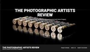 A screenshot of The Photographic Artists Review homepage featuring a shot photographed by professional northeast photographer Cal Carey.