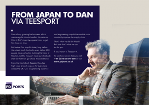 This is a professional advertising photo of Dan, the photo shows him on a train working in his laptop. The "From Japan to Dan" slogan is to show that trains from Japan come through Teesport. Shot by professional northeast commercial photographer Cal Carey.