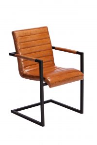 A photograph of a steel and leather living room chair made by Baker furniture, photographed by Cal Carey the professional photographer.