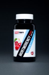 A professional studio product shot of a Protein Superstore vitamin and bodybuilding supplement. Photographed by Cal Carey the professional advertising photographer in his studio in Saltburn by the Sea, Teesside, Northeast UK. Shot on a graduated grey to black background with simple shadowing and vibrant colours.